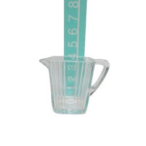 Vintage Small Ribbed Pitcher Clear Glass Heavy